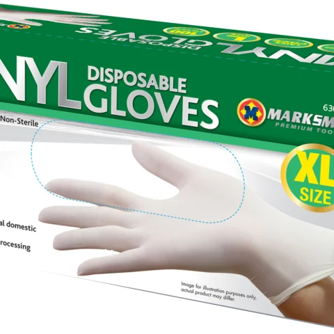 Clear Vinyl Powdered Gloves Extra Large