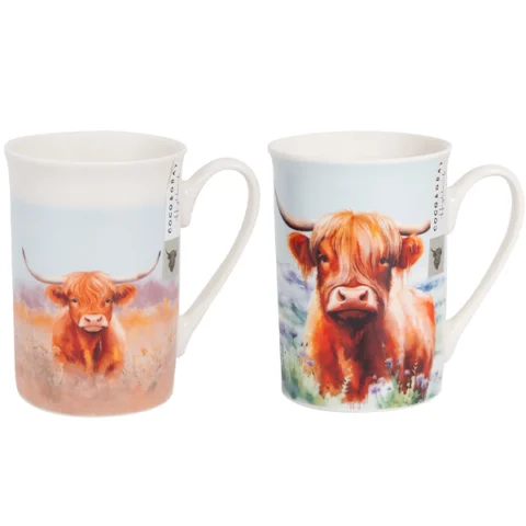 Coco & Gray New Bone China Highland Cow Mug 280ml Assorted