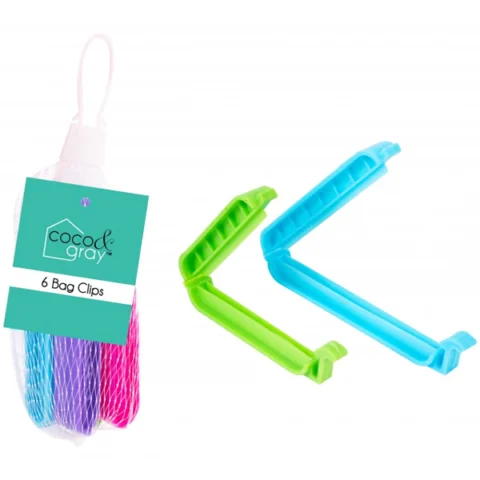 Coco & Gray PP Bag Clips 6 Pack Assorted Colours