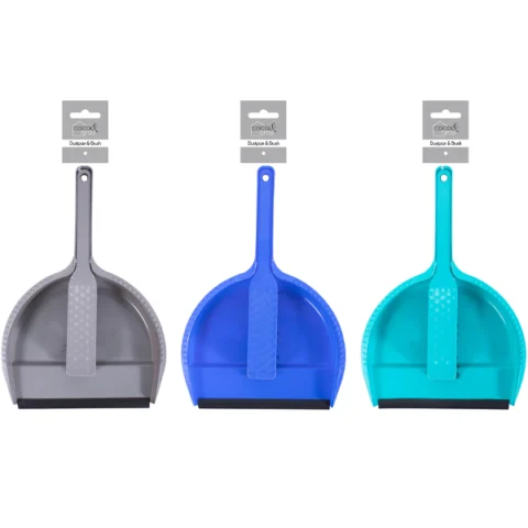 Coco & Gray Rubber Edge Dustpan & Brush Assorted Colours