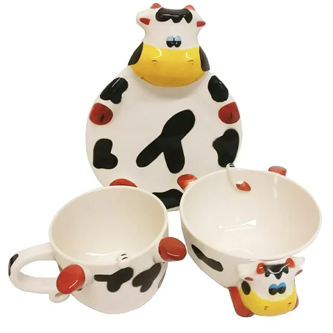 Collectable Cow Breakfast Set 3pc