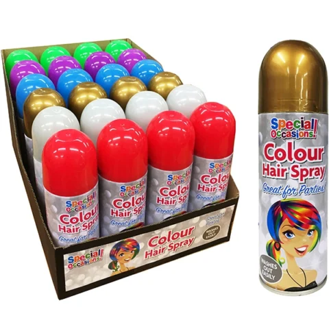 Coloured Hair Spray 6 Assorted Colours 200ml