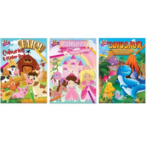 Colouring And Sticker Book 3 Designs VAT Free