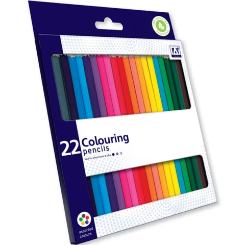 Colouring Pencils Assorted Colours 22 Pack