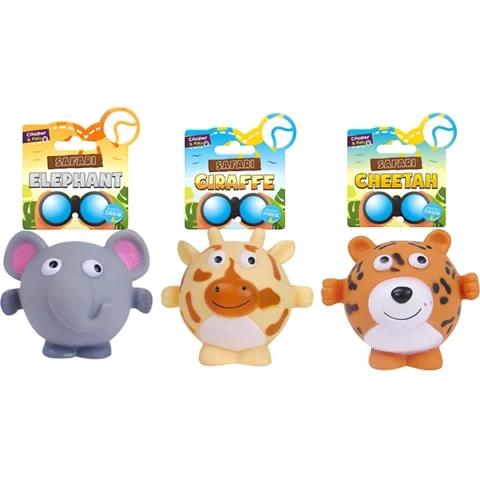 Cooper & Pals Squeaky Safari Dog Toys 3 Assorted