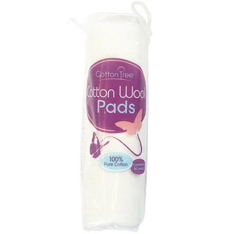 Cotton Tree 100% Cotton Round Wool Pads 80 Pads