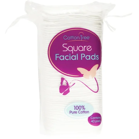 Cotton Tree 100% Cotton Square Facial Pads 40 Pads