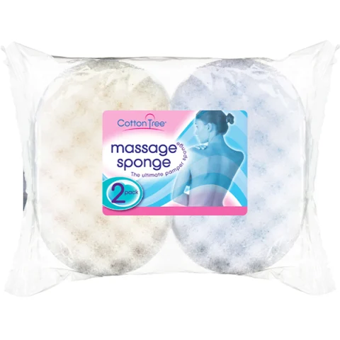 Cotton Tree Assorted Colour Massage Sponges 2 Pack