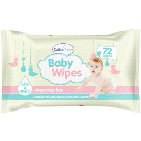 Cotton Tree Kind & Gentle Baby Wipes 72 Pack