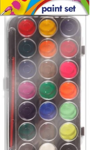 Cre8 21 Colour Paint Palette With Paint Brush