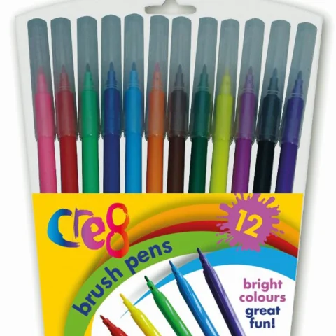 Cre8 Brush Pens Assorted Colours 12 Pack