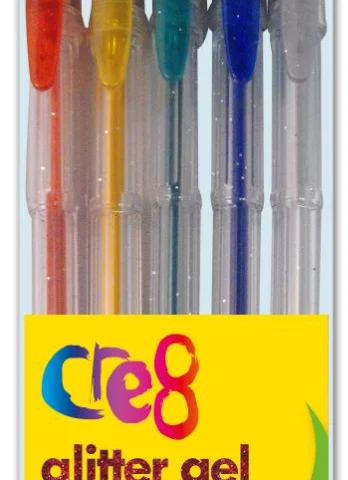 Cre8 Glitter Gel Ink Pens 5pk