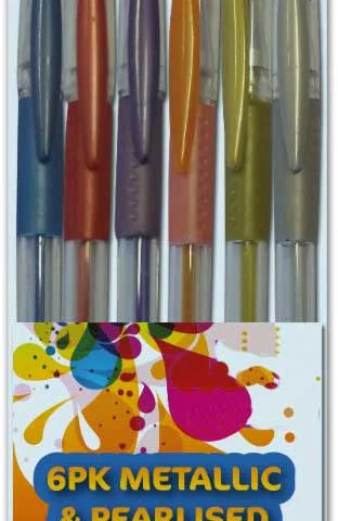 Cre8 Metallic And Pearlised Gels Pens 5 Pack