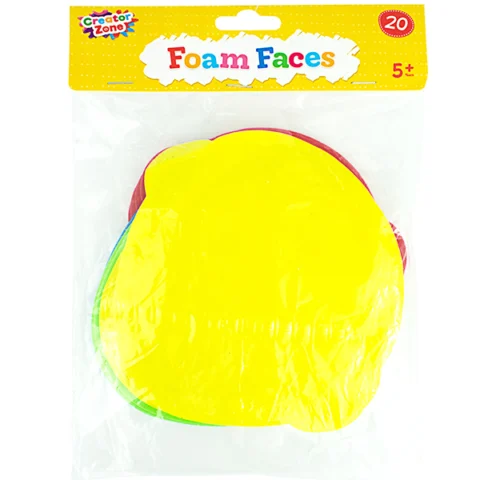 Creator Zone Assorted Colour Foam Faces 20 Pack