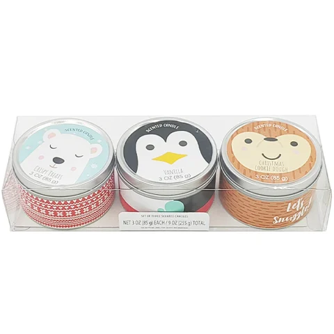 Critters Assorted Scented Tin Candles 3oz Gift Set 3 Pack