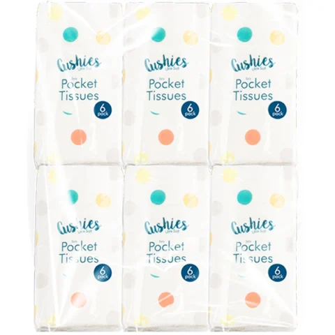 Cushies 3-Ply Pocket Tissues 6 Pack