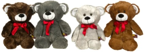 Cute Bears With Ribbon 4 Assorted