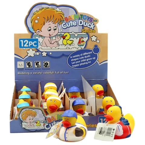 Cute Sports Duck Squeaker Bath Toys 4 Assorted 12pc