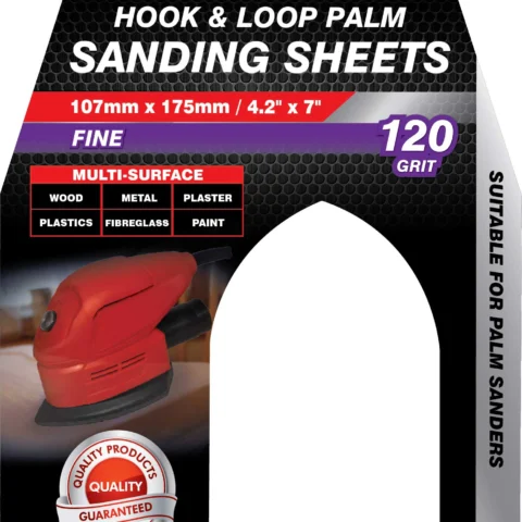 Dekton 107mm X 175mm Hook & Loop Palm 120 Grit Sanding Sheets 5 Pack