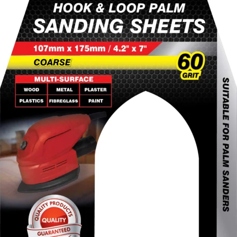Dekton 107mm X 175mm Hook & Loop Palm Coarse 40 Grit Sanding Sheets 5 Pack