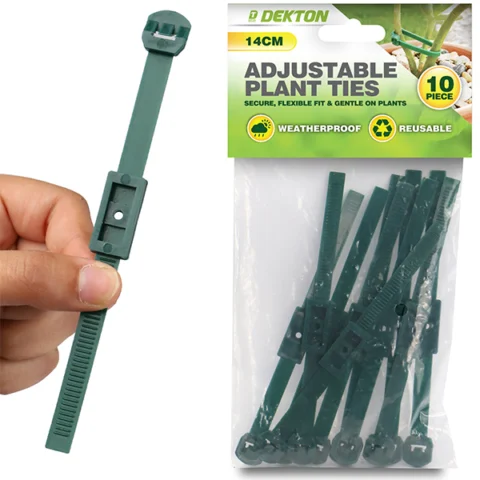 Dekton 14cm Green Adjustable Plant Ties 10 Pack