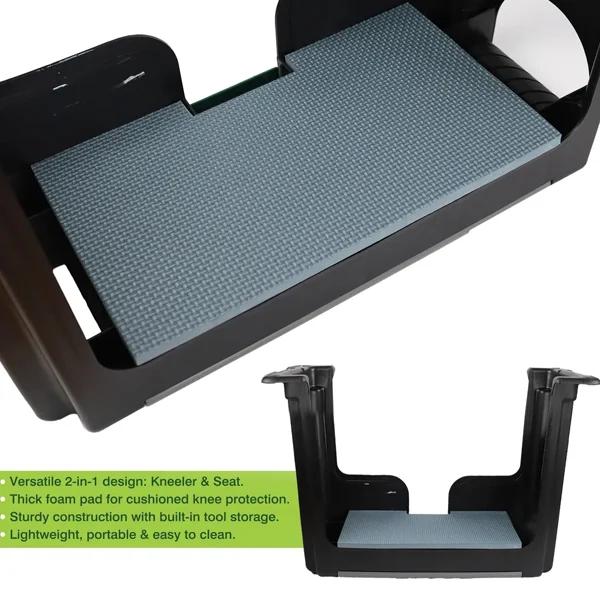 Dekton 2-in-1 Garden Kneeler & Seat With Tool Storage 44cm 18cm X 37cm