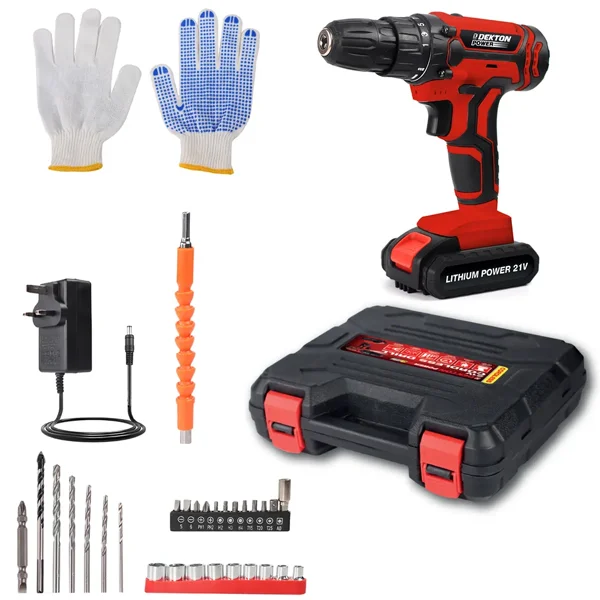 Dekton 21V 1300mAh Li-Ion Cordless Power Drill Set 29pc