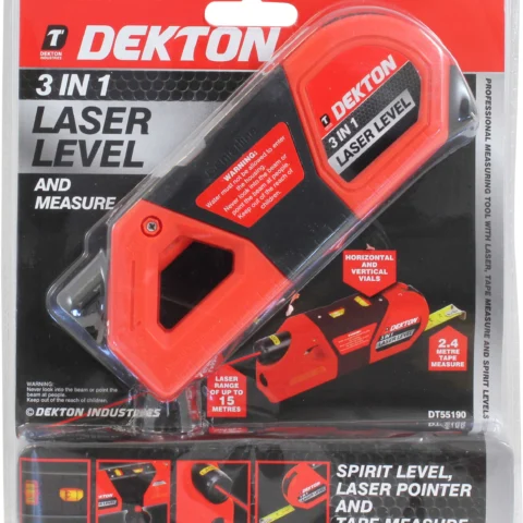 Dekton 3 In 1 Laser Level With Measure