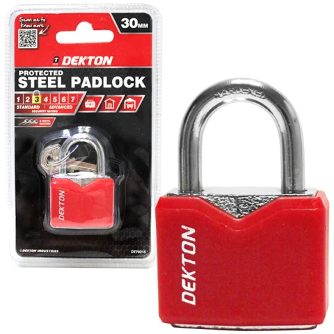Dekton 30mm Protected Steel Padlock With 3 Keys