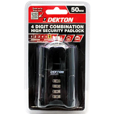 Dekton 4 Digit Combination High Security Padlock 50mm