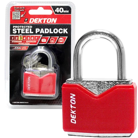 Dekton 40mm Protected Steel Padlock With 3 Keys