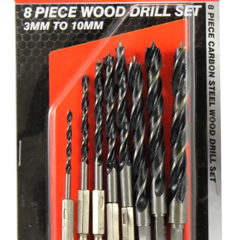 Dekton 8 Piece 1/4" Shank Wood Drill Set 3-10mm