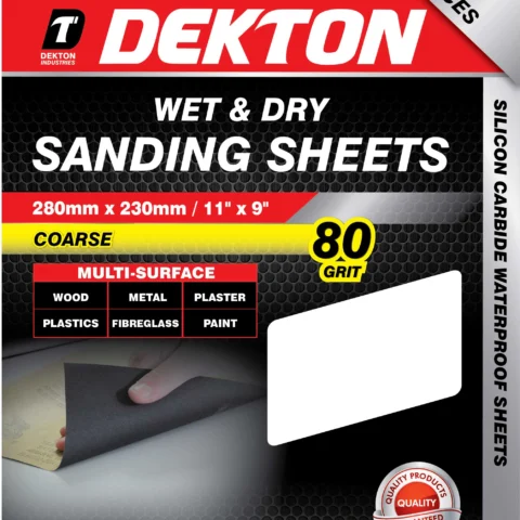 Dekton 80 Grit Wet & Dry Sanding Sheets 10 Pack