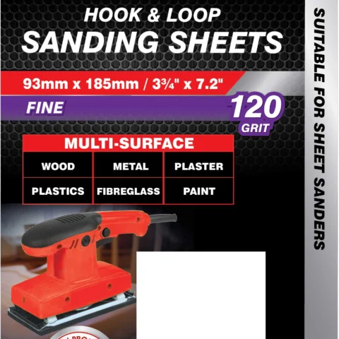 Dekton 93mm X 185mm Hook & Loop 120 Grit Sanding Sheets 5 Pack
