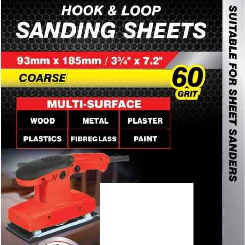 Dekton 93mm X 185mm Hook & Loop 60 Grit Sanding Sheets 5 Pack