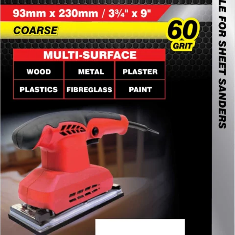 Dekton 93mm X 230mm Hook & Loop 60 Grit Sanding Sheets