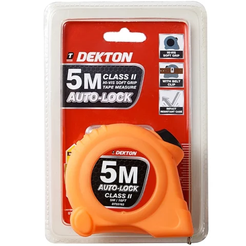 Dekton Auto-Lock Hi-Vis Soft Grip Tape Measure 5m