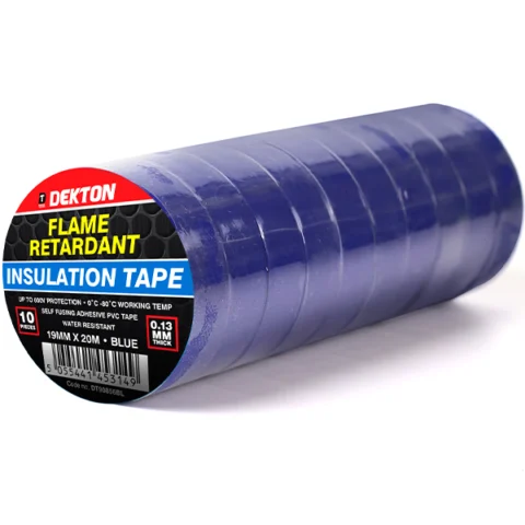 Dekton Blue Flame Retardant Insulation Tape 19mm X 20m 10 Pack