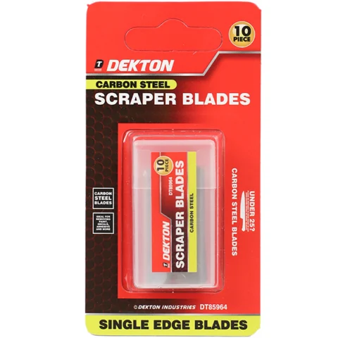 Dekton Carbon Steel Single Edge Scraper Blades 10 Pack