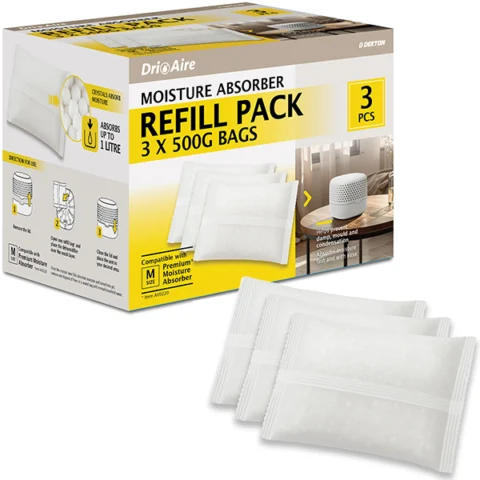 Dekton Dri Aire Medium Premium Moisture Absorber Refill Pack 3 X 500g