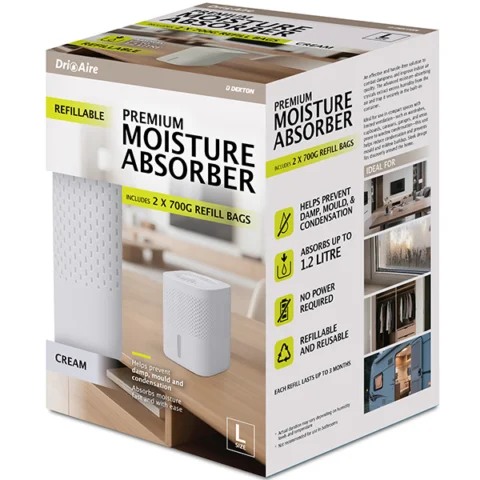 Dekton Dri Aire Refillable Large Cream Premium Moisture Absorber 2 X 700g