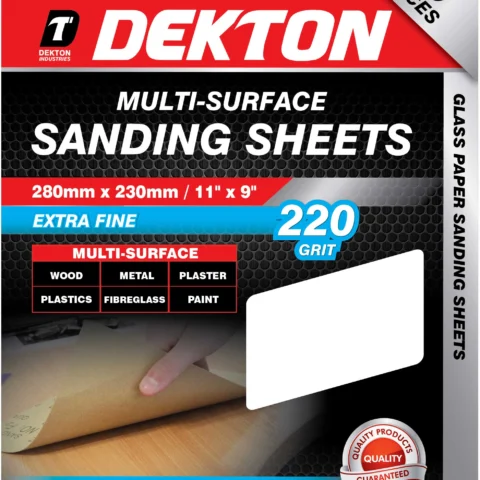Dekton Extra Fine 220 Grit Multi-Surface Sanding Sheets 10 Pack