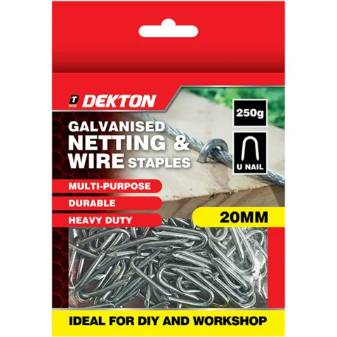 Dekton Galvanised U-Nail Netting & Wire Staples 20mm 250g