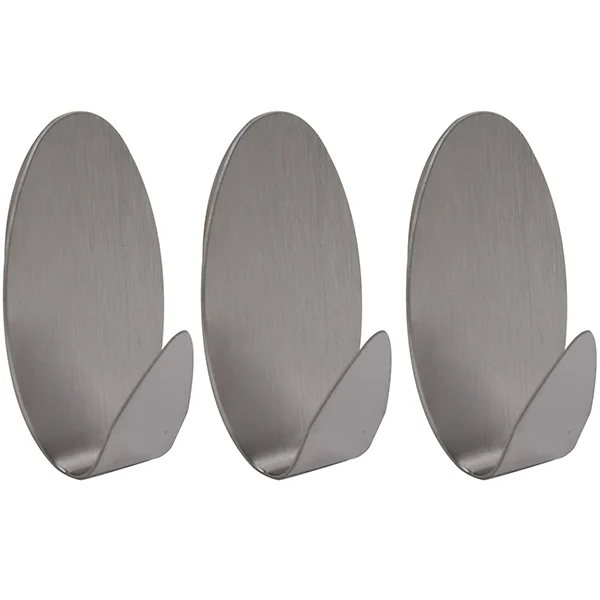 Dekton Gecko Grip Self-Adhesive Stainless Steel Hook Set 3pc