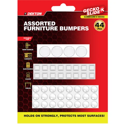 Dekton Gecko Slide Assorted Adhesive Furniture Bumpers 44pc
