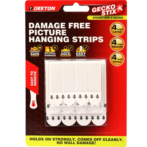 Dekton Gecko Stix Damage-Free Picture Hanging Strips Set 12pc