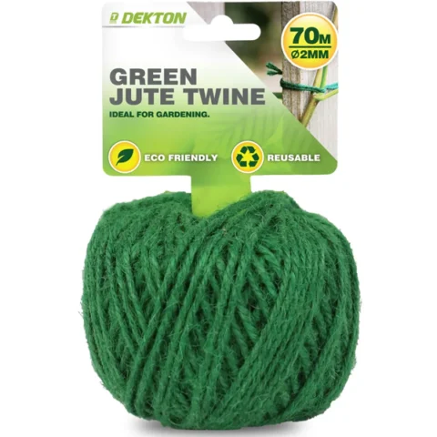 Dekton Green Garden Jute Twine 2mm X 70m