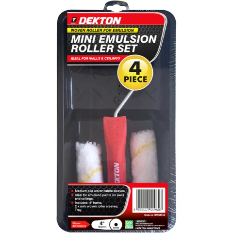 Dekton Mini Emulsion Paint Roller Set 4pc
