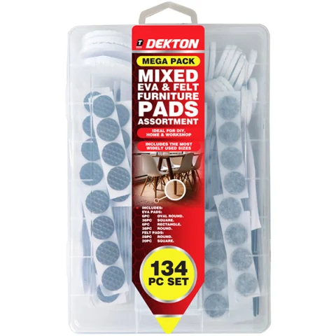 Dekton Mixed Eva & Felt Furniture Pads Assortment 134pc