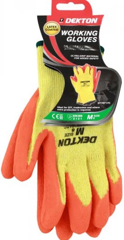 Dekton Orange/Cream Latex Working Gloves Size 8 Medium